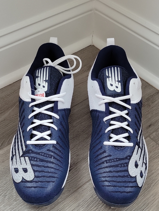 New Balance Men\'s Fuel Cell Meta Baseball Cleats Navy & White Size 16W NIB main image 5